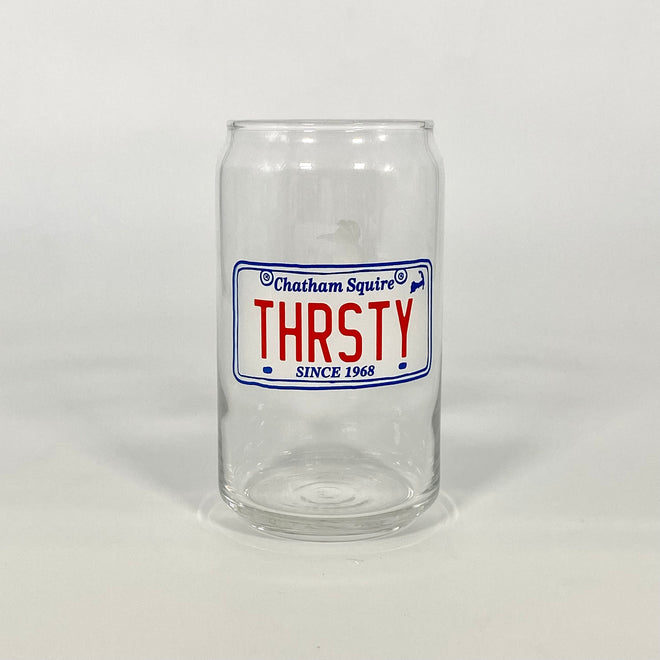 THRSTY License Plate Beer Can Glass