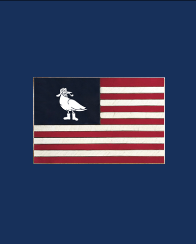 Salty Seagull Flag Block Sign