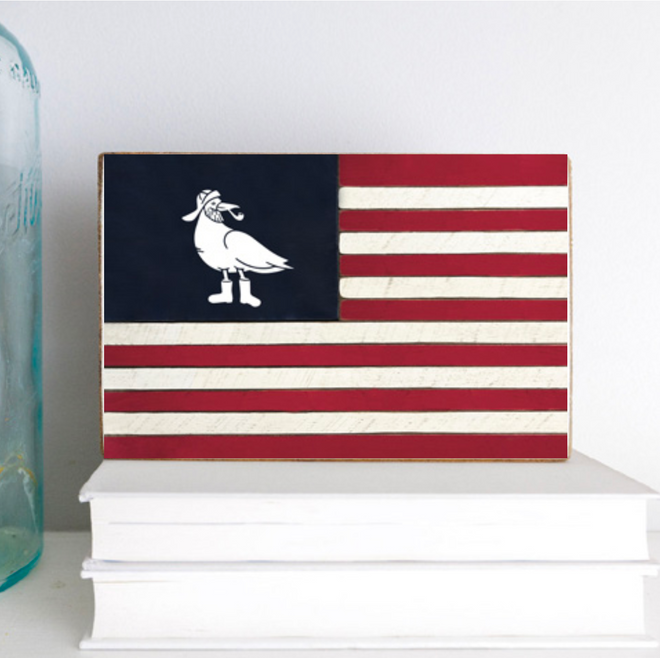 Salty Seagull Flag Block Sign