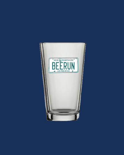 BEERUN License Plate Pint Glass