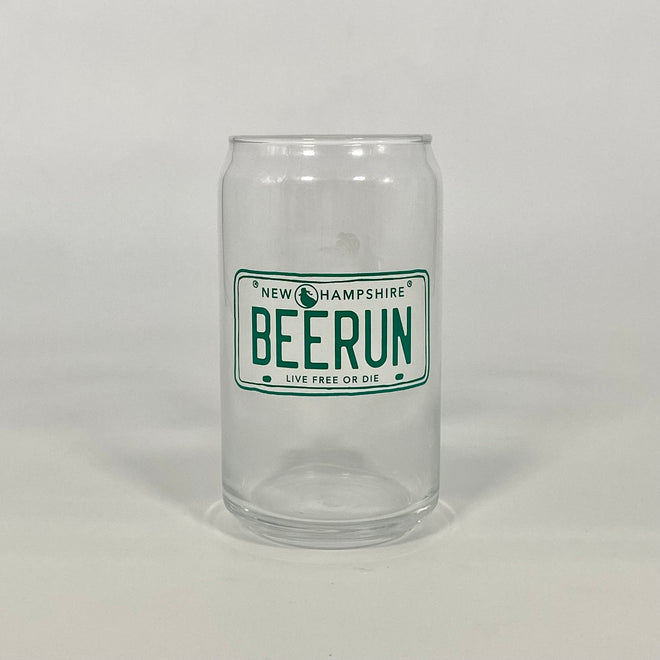 BEERUN License Plate Beer Can Glass