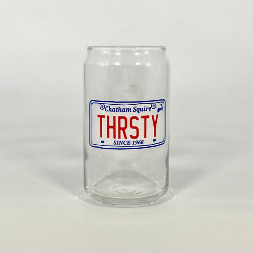 THRSTY License Plate Beer Can Glass