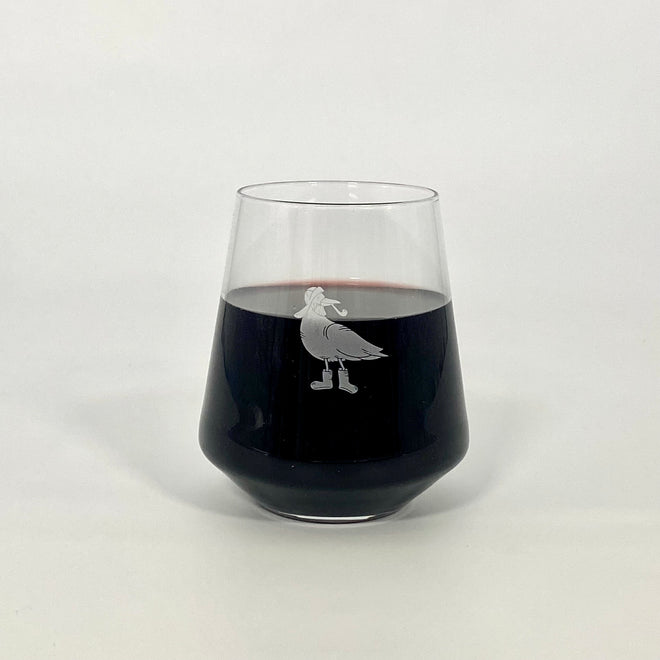 Salty Seagull Stemless Rastal Wine Glass