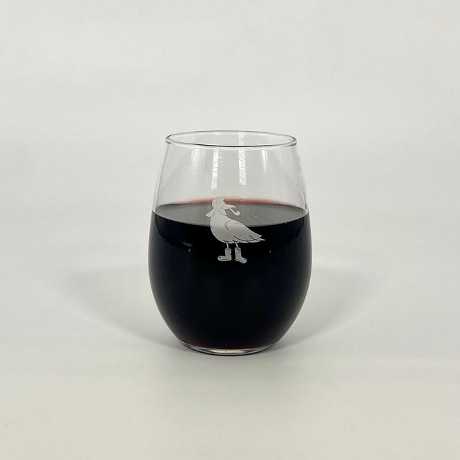 Salty Seagull Stemless Libby Wine Glass