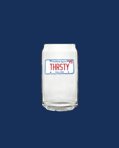 THRSTY License Plate Beer Can Glass