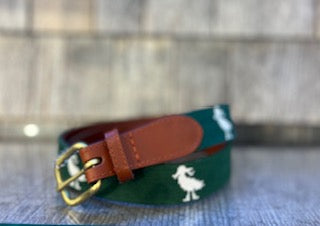 Seagull Silhouette Belt Veterans Field Green with White