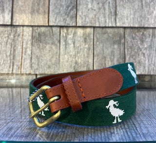 Seagull Silhouette Belt Veterans Field Green with White