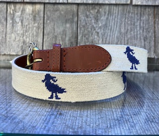 Seagull Silhouette Belt Beach Sand with Nautical Navy
