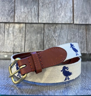 Seagull Silhouette Belt Beach Sand with Nautical Navy