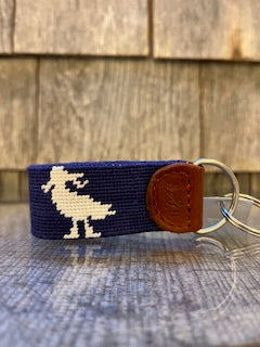 Seagull Silhouette Fob Nautical Navy